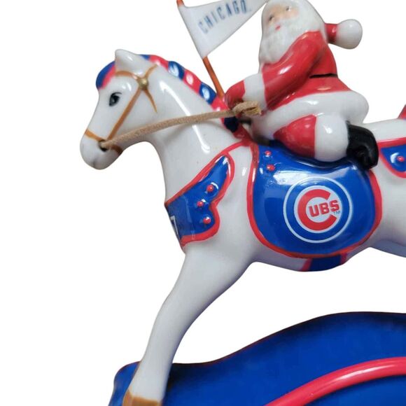 2007 Chicago Cubs Santa Rocking Horse Christmas Ornament in Gift Box MLB Danbury - Picture 6 of 6